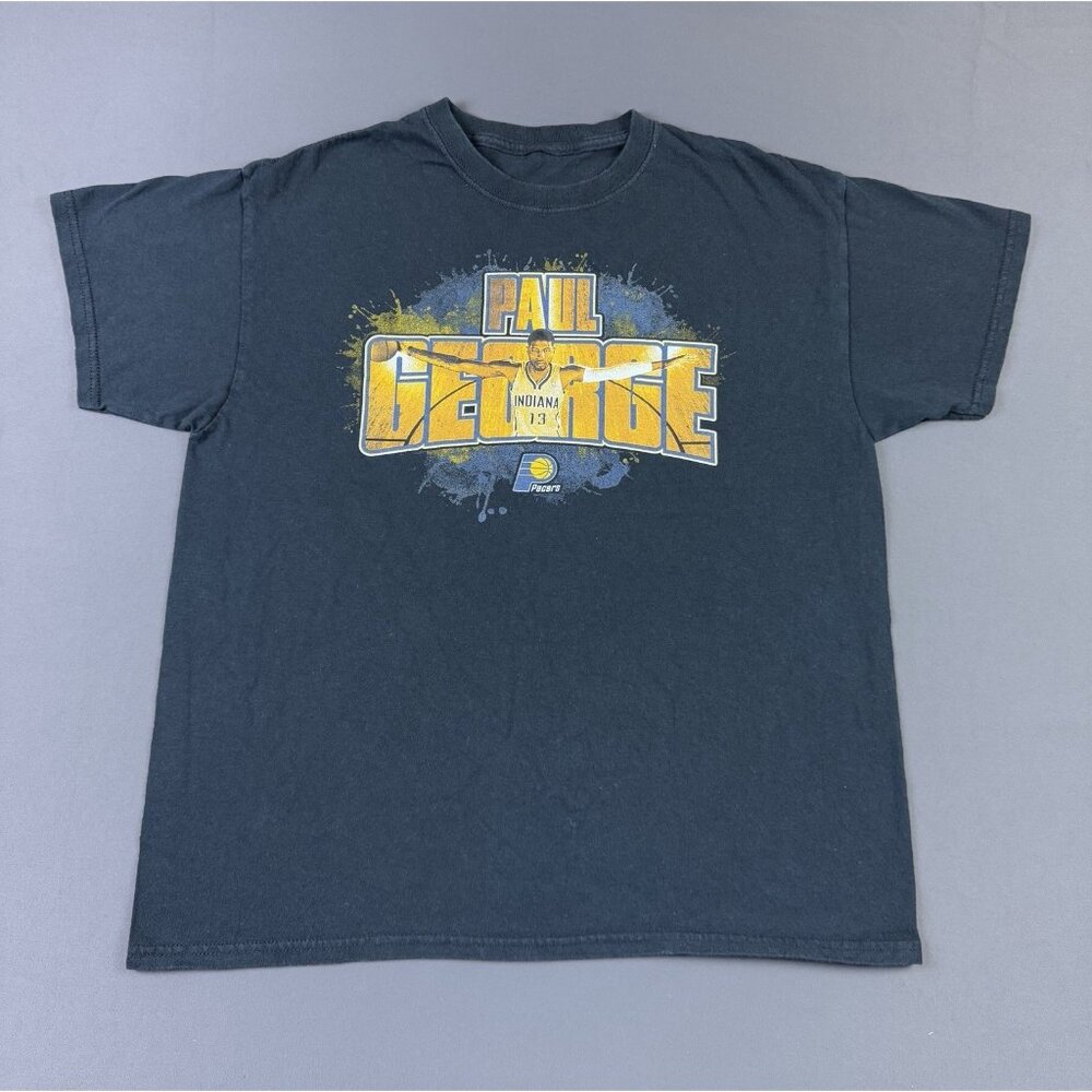 Rare Vintage Y2K NBA Paul George Indiana Pacers Basketball Art Photo Shirt Large